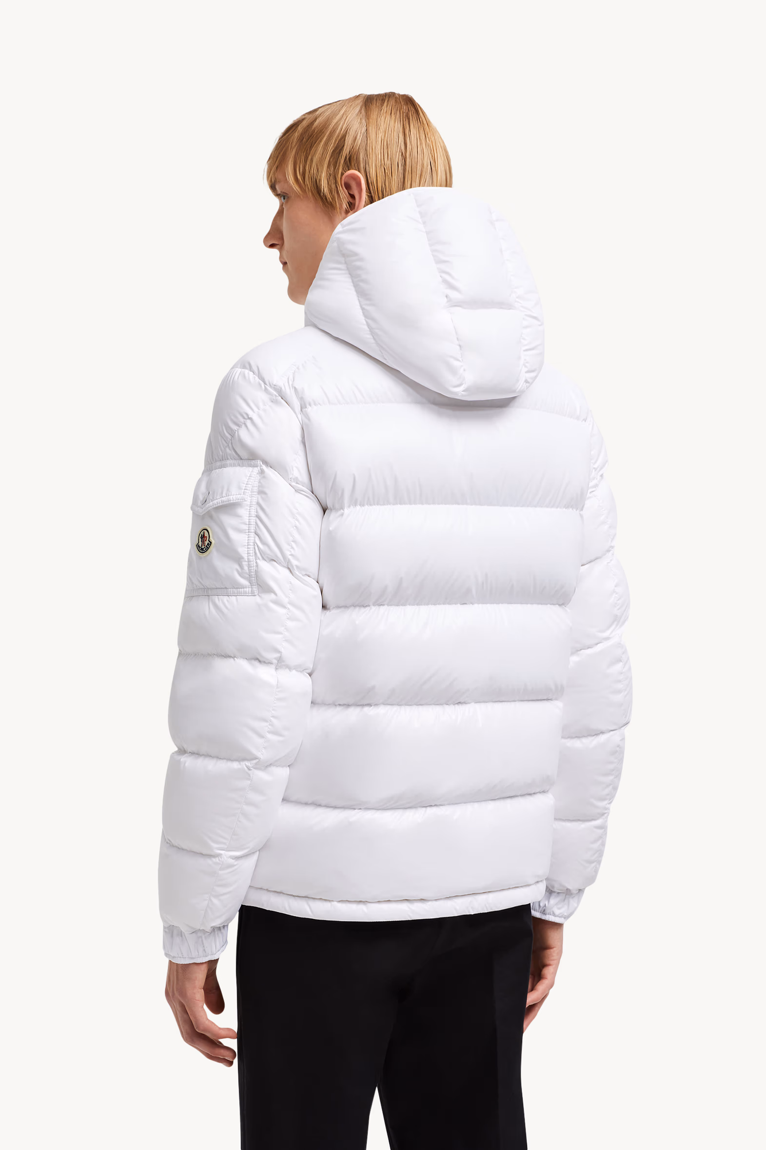 Moncler Maya Hooded Short Down Jacket Men White Moncler 5